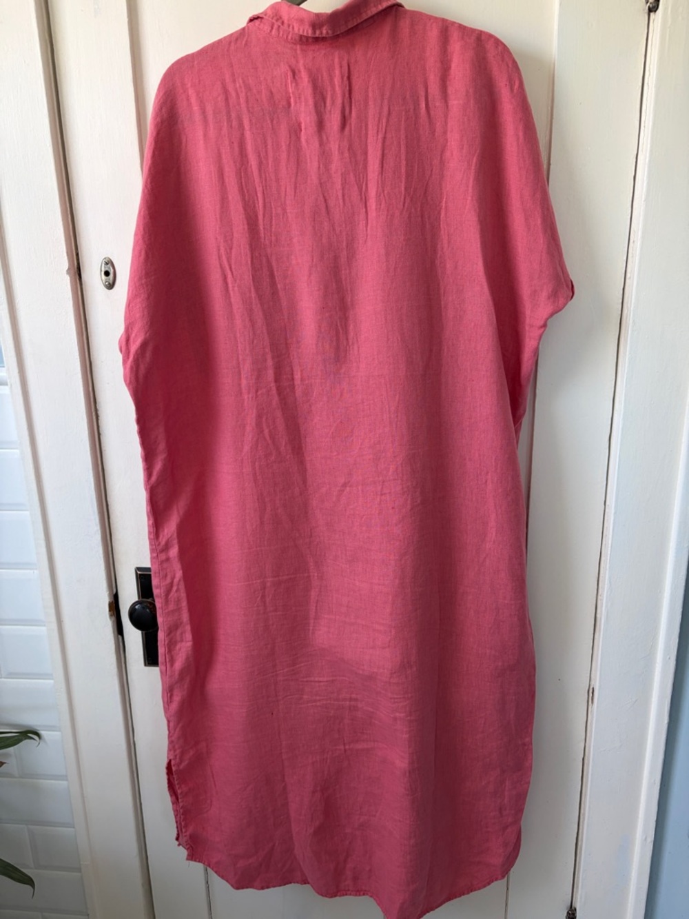 Grayson pink Linen Button-Front Tunic Dress XL - Picture 3 of 4
